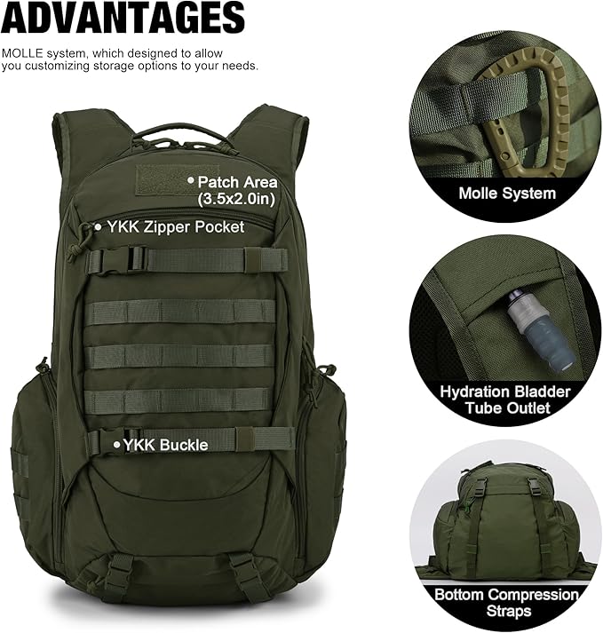 Mardingtop 35L Tactical Backpacks Molle Hiking daypacks for Camping Hiking Military Traveling Motorcycle
