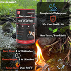 Dextreme Quick Instant Fire Starter - Waterproof All-Purpose Indoor & Outdoor Firestarter, for Charcoal Starter, Campfire, Fireplace, BBQ, Survival and Wood Stove (100 Pcs Tube)