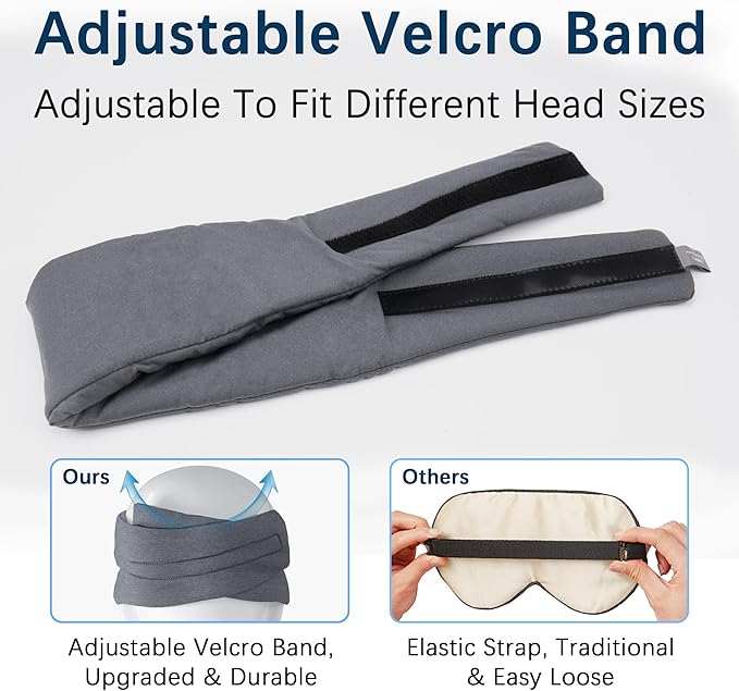 Sleep Eye Mask - Ultra Soft Comfortable Sleeping Mask for for Home Sleep Travel Shift Work, Nose Pad Designed Light Blocking Eye Blinder, Fully Adjustable Strap and Skin Friendly