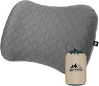 OUTSKIRT Inflatable Camping Pillow, 2-in-1 Travel Pillows for Sleeping, Ergonomic & Lightweight Small Backpacking Pillow for Travel, Hiking, Camping & Outdoor Activities, Grey