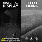 Outdoor Ventures Men's Lightweight Softshell Jacket Fleece Lined Hooded Water Resistant Winter Hiking Windbreaker Jackets