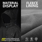 Outdoor Ventures Men's Lightweight Softshell Jacket Fleece Lined Hooded Water Resistant Winter Hiking Windbreaker Jackets