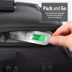 Fosmon Digital Luggage Scale (2 Pack) Digitial LCD Display Backlight Baggage Scale with 110lbs Capacity, Portable Stainless Steel Hanging Luggage Weight Scale with Tare Function for Travelers - Silver