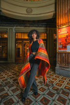 ALPAKITAS Alpaca Wool Blanket Throw | Large, Beautiful, Warm, Stripes | 64 x 45 inches | Ultra-Soft, Hypoallergenic and Breathable | Non-Itchy or Scratchy (Orange)