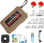 Mini Survival Fishing Kit Small Emergency Fishing TackleBox Pocket Outdoor Fishing Set Travel Party Fishing shoebox Surf Survivalist Fishing Accessories Pack Fishing Gear Gifts for Starter Men
