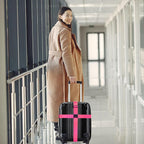 Luggage Straps for Suitcases TSA Approved Travel Belt 8 Pack by Chelmon (Rose Red)