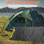 100W Portable Foldable Solar Panel, High Efficiency, DC（5525）/USB-A,USB-C Outputs, 10 DC Adapters, Monocrystalline Silicon, IP67 Waterproof – Your Perfect Outdoor Companion! RV，Camp，Road Trip..