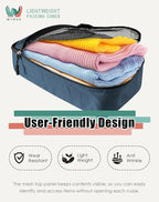 WTREE 4-Piece Packing Cubes Travel Accessories Set for Suitcases - Luggage Organizer Bags with Double Zipper - Mesh Top - Large - Dark Blue