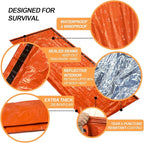 Emergency Sleeping Bag Survival Bivy Sack - 2 Pack Bivvy Bag, Waterproof Windproof Camping & Outdoor Emergency Shelter, Suitable for Camping, Hiking, and Outdoor Adventures.