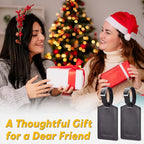 Travelambo Luggage Tags for Suitcases Faux Leather Privacy Protection 2 Pack Bag Tags Travel Accessories Essential, Deep Grey