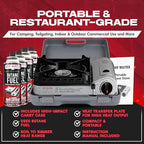 Chef Master 15,000 BTU Butane Portable Camp Stove | Double Wind-Guard Portable Stove Burner w/Piezo Click Ignition for Emergencies, Tailgating, Hiking, Backpacking & Camping Essentials - 90019