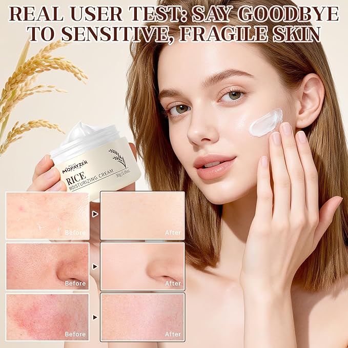5PCS Rice Skincare Set, Korean Hydrating Skin Care for Girls Teens Women, Rice Cleanser Toner Serum Face Cream Eye Cream, Moisturizing Daily Skincare Routine Kit