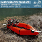 Packraft TPU Inflatable Travel Kayak with Soft Seat Lightweight Packrafts for Flat Water Rafting/Bicycle Drifting/Litewater Dinghy, 1 Person