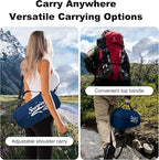 Waterproof Outdoor Blanket 82”X 55” Packable, Stadium Blankets for Camping with Quilted Fleece Lining, Large Windproof Emergency Throw Mat for Garss Picnic Hiking Road Trip, Machine Washable, Navy