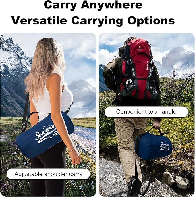 Waterproof Outdoor Blanket 82”X 55” Packable, Stadium Blankets for Camping with Quilted Fleece Lining, Large Windproof Emergency Throw Mat for Garss Picnic Hiking Road Trip, Machine Washable, Navy