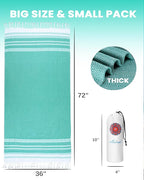 Antfuny Turkish Beach Towels Vacation Essentials Quick Dry Absorbent Adult Oversized Bath Pool Swim Long Towel Lightweight Thin Fast Drying Over The Lounge Chair Towel Sand Repellent Anti Green