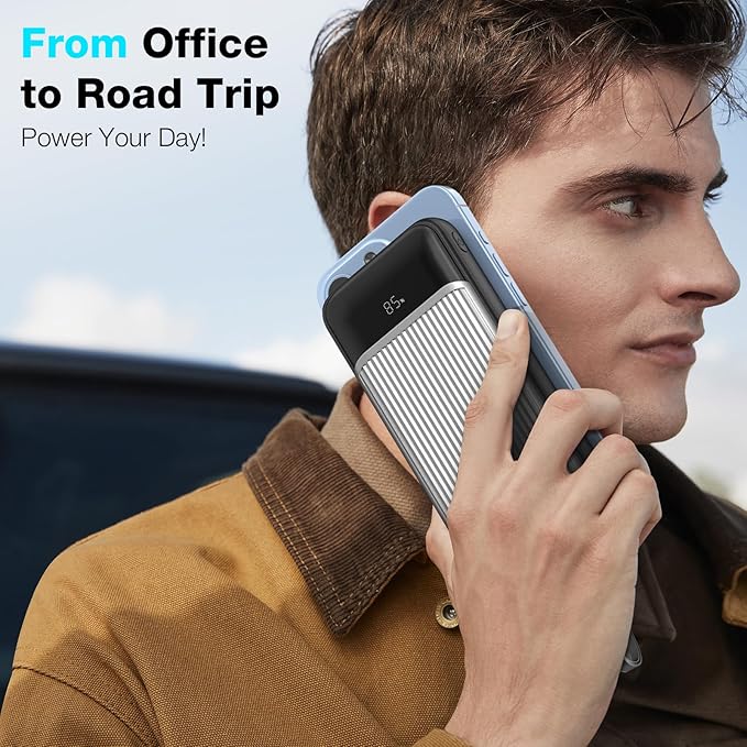 Portable Charger,10000mah 22.5W PD Fast Charging Power Bank,with Built-in Cables,4 Outputs 2 Inputs,Travel Essential Phone Power Bank.for iPhone, iPad,Android,Google, and More(Black)