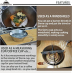 CAMPINGMOON 2pcs Set Stainless Steel Camping Sierra Cup 310ml with 1pc Colander S-220-2P/S-213