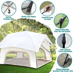 Chihee Camping Tents Pop up Easy Setup 2-Person Instant Tent Outdoor Shelter Stand-up Tent Square Family Cabin with Mesh Windows External Rainfly Carry Bag Portable Spacious Ventilation Beach Travel