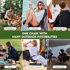 Lightweight Camping Chair, Portable Folding Chair for Camp, Backpacking, Beach, Hiking, Outdoors, Picnics, Black