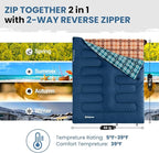 KingCamp Sleeping Bag for Adults, Cold Weather & Warm XL Big and Tall Flannel Sleeping Bags with Compression Sack Portable Waterproof Essentials Gear Accessories for Outdoor Camping