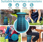 Portable Telescoping Stool, Retractable Folding Stool for Camping Garden Fishing Hiking Travel BBQ, Adjustable Collapsible Stools (Gradient Blue)