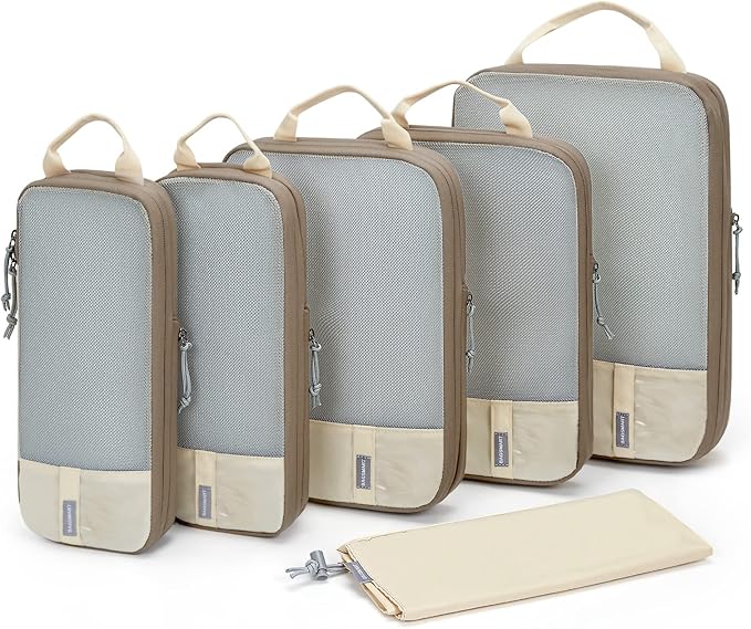 BAGSMART 6 Set /4 Set/2 Set Compression Packing Cubes for Travel, Lightweight Luggage Organizer Bags, Durable Space Saver Bags Travel Essentials