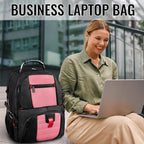 YOREPEK Travel Backpack, 50L Laptop Backpacks for Men Women, Water Resistant Airline Approved Bag with USB Charging Port Fits 17 Inch Computer, Pink