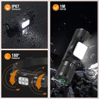 BORUIT HP360 LED Rechargeable Headlamp with White Green Red Light,Super Bright Head Lamp Flashlight,IP67 Waterproof,7 Working Modes,Suitable for Adults Running Camping Hiking Fishing