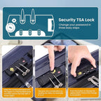 HOTEEL Spinner Luggage Sets 3 Piece Carry on Luggage with TSA Lock for Men and Women (4-YEAR WARRANTY), ABS+PC Hard Shell Rolling Carry-on Suit Case for Plane, Travel, Business, Dark Blue (20in/DB/TB)