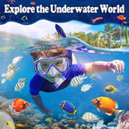 U PHITNIS Kids Snorkel Set for Age 4-14 - Dry Top Snorkeling Gear for Kids Junior & Youth - Childs Diving Mask with Big Eyes for Boys Girls - Anti-Fog Snorkeling Mask and Snorkel Set