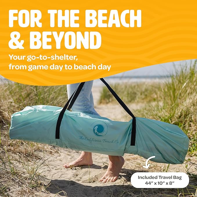 Pop Up Sun Canopy Shelter - Lightweight, Portable Outdoor Shelter with UPF 50+ Sun Protection & Easy Setup - Stable for Windy Conditions, Ideal for Beach, Picnic, Camping & More (Sweet Mint)
