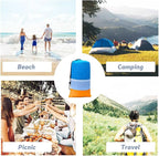 Large Beach Blanket Oversized Beach Mat Intimate Choice of Beach Accessories for Outdoor Travel Camping Hiking Good Gift (L-BlueWhiteOrange)