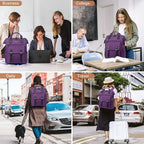 LOVEVOOK Laptop Backpack for Women Teacher Doctor Nurse Bags Work Backpack Purse Business Computer Bag, College Daypack, Anti-theft Travel Backpack with USB Charging Port, Dark Purple