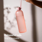 KIVY Large Water Bottle 50oz [Lightweight & Shatterproof] Fits Backpack & Cupholder for Travel, Sports, School - Pink water bottle no straw - 1.5 Liter water bottles - 50oz Water bottle