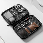 BAGSMART Large Electronics Travel Organizer Case, Tech Accessories Cord Storage Bag for Phone, Power Bank, SD Card, Cables, Black