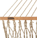 Hatteras Hammocks Deluxe Antique Brown Oatmeal Heirloom Tweed DuraCord Rope Hammock – 13 ft. x 60 in., 2-Person, 450 lb Capacity, Cumaru Spreader Bar, Zinc-Plated Hardware – Handcrafted in The USA