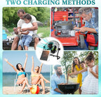 15000Mah 12 Inch Solar Panel Powered Fan, 2 in 1 Solar Panel or AC Charger Powered Fan 12W 9V Portable for Chicken Coop Greenhouse Household Exhaust Camping Travel Outdoor(Black)