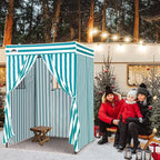 EAGLE PEAK Flex Compact 5x5 Pop-up Canopy Changing Room, Portable Privacy Dressing Room for Indoor Fashion Photoshoots, Camping, or Pool, White/Light Blue