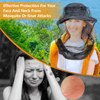 Mosquito Head Net for Insects, 2 Pack, Premium Bug Net for Head, Fly & Bug Protection | Ultra Large & Long, Finest Holes for Camping, Hiking, Fishing, Gardening, Fits All Hats for Men & Women