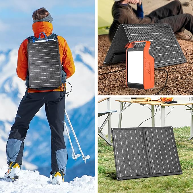 Takki 120W Peak Solar Generator with 21W Panel 83Wh Portable Power Station Solar Power Bank with 110V AC Outlet for Camping Home Use Outdoor Emergency Fan Laptop Hurricane