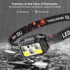 Rechargeable LED Headlamp 3-Pack, 800 Lumens, USB-C, IPX4 Waterproof, 8 Modes, Red & White Light — Lightweight, Adjustable; for Camping, Hiking, Running, Fishing & Repairs