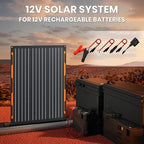 FlexSolar 20W 12V Solar Panel Charger Kit with Built-in Charge Controller - Portable Waterproof Solar Trickle Charger Battery Maintainer, Cig Plug & Alligator Clips for Car, Boat, RV, Tractor