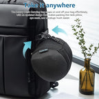 Orthopedic Neck Pillow, Travel Neck Pillows for Airplanes, Memory Foam Kit, 360° Head Support, Airplane Pillow Set with 3D Contoured Eye Masks, Earplugs, and Luxury Mesh Bag (Black)