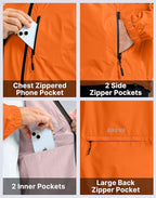 Men's Cycling Rain Jackets Waterproof Running Bike Windbreaker Lightweight Packable Hooded Jacket