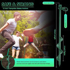 Zhengmy 8 Pcs Ground Anchors Screw in, 12 Inch Heavy Duty Tent Stakes with Trampoline Anchor Hook Ground Stakes for Camping Tent Canopies Ports Sheds Swing Sets Securing Animals (Green)