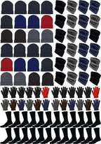 96x Winter Gloves, Beanies, Crew Socks, Neck Warmers Donation Charity Care Bulk Bundle