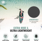 Crew Axel Inflatable Paddle Board 10’33’6” Extra Wide & Lightweight (18lb) Paddle Board – Premium SUP Set Includes 2 Bags, Floating Paddle, Camera Mount, 3 Fins, Dual Pump Kit