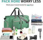 Dimayar 65L Travel Duffle Bag for Men Women - Foldable Duffel Bag with Shoes Compartment - Overnight Bags Waterproof & Tear Resistant(Forest Green)