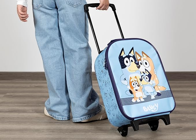 Undercover – Children's trolley – Spacious main compartment – Ideal travel companion – adjustable and lockable telescopic handle, Bluey, ca. 43 x 28,5 x 16 cm, Children's suitcase with 2 wheels